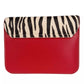 Chic Red Calfskin & Zebra Print Crossbody Bag