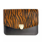 Zebra Print Flap Calfskin Shoulder Bag