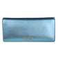 Elegant Metallic Light Blue Clutch