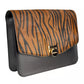 Zebra Print Flap Calfskin Shoulder Bag