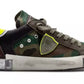 Army Chic Fabric Sneakers with Leather Accents