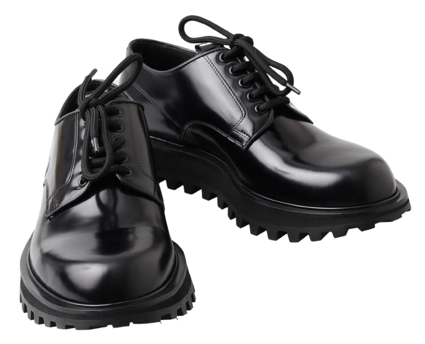 Elegant Black Leather Derby Shoes