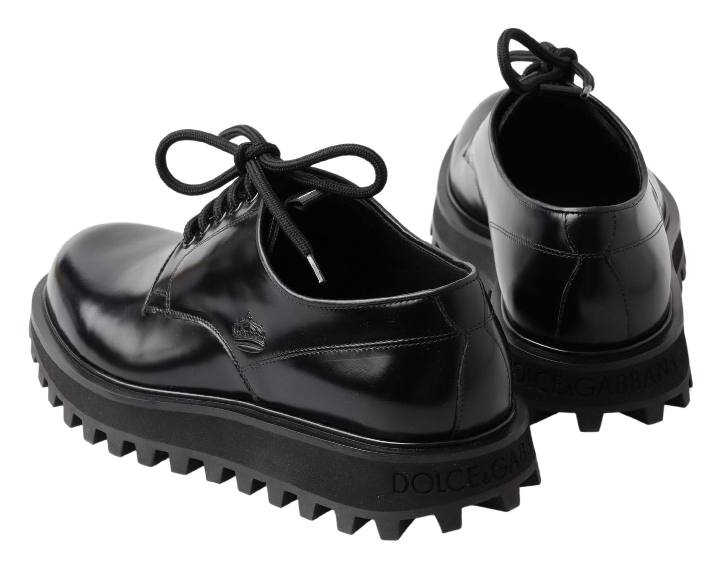 Elegant Black Leather Derby Shoes
