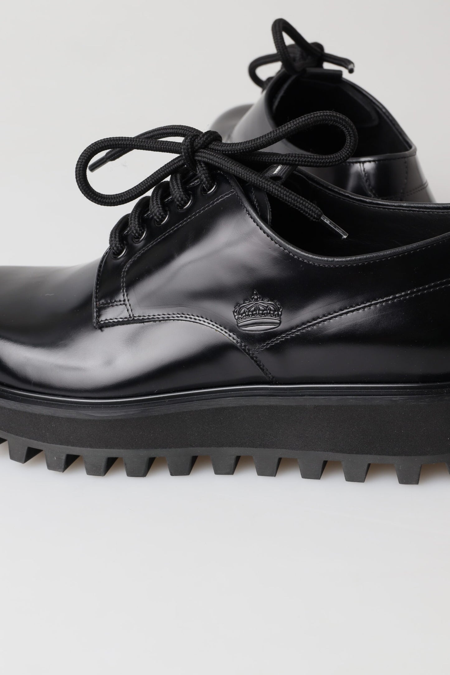 Elegant Black Leather Derby Shoes