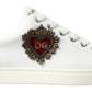 Elegant White Leather Low-Top Sneakers