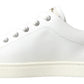 Elegant White Leather Low-Top Sneakers