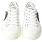 Elegant White Leather Low-Top Sneakers