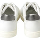 Elegant White Leather Low-Top Sneakers