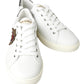 Elegant White Leather Low-Top Sneakers