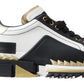 Super King Low Top Sneakers - White, Black & Gold