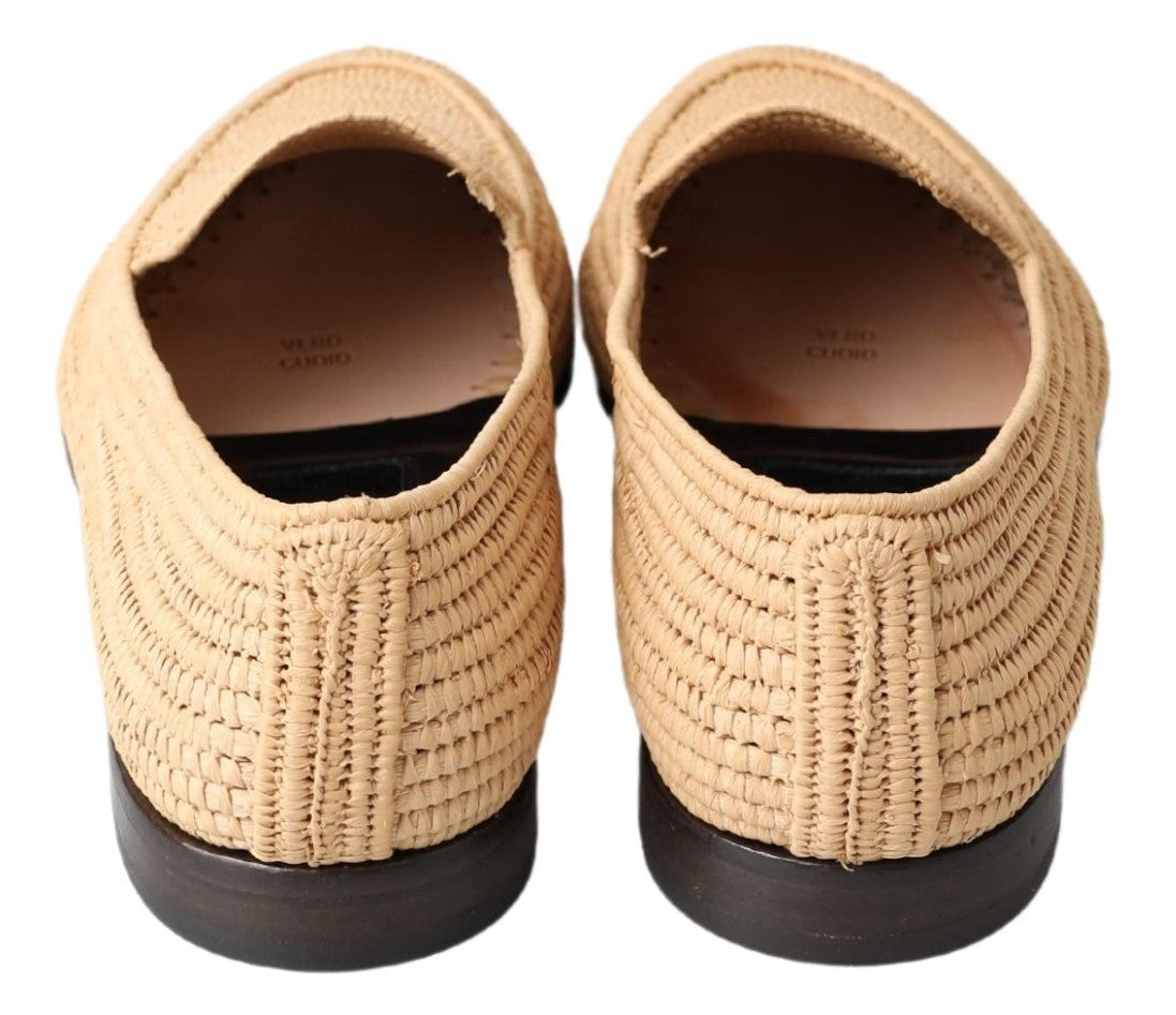 Elegant Beige Loafer Shoes - Slip On Sophistication