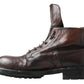 Elegant Combat Leather Boots - Refined Style
