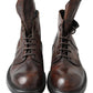 Elegant Combat Leather Boots - Refined Style