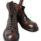 Elegant Combat Leather Boots - Refined Style