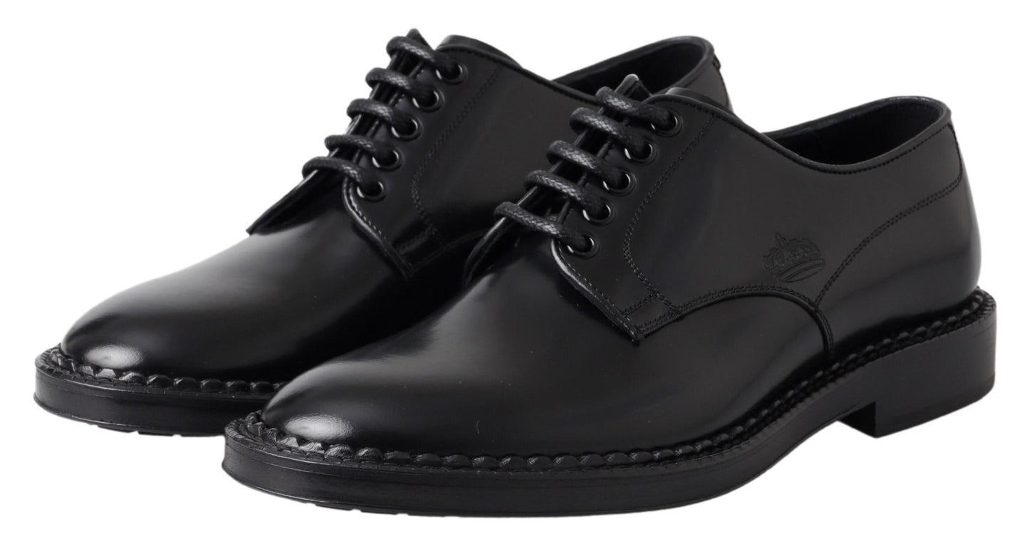 Elegant Black Leather Derby Shoes