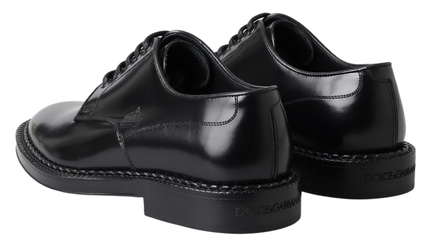 Elegant Black Leather Derby Shoes