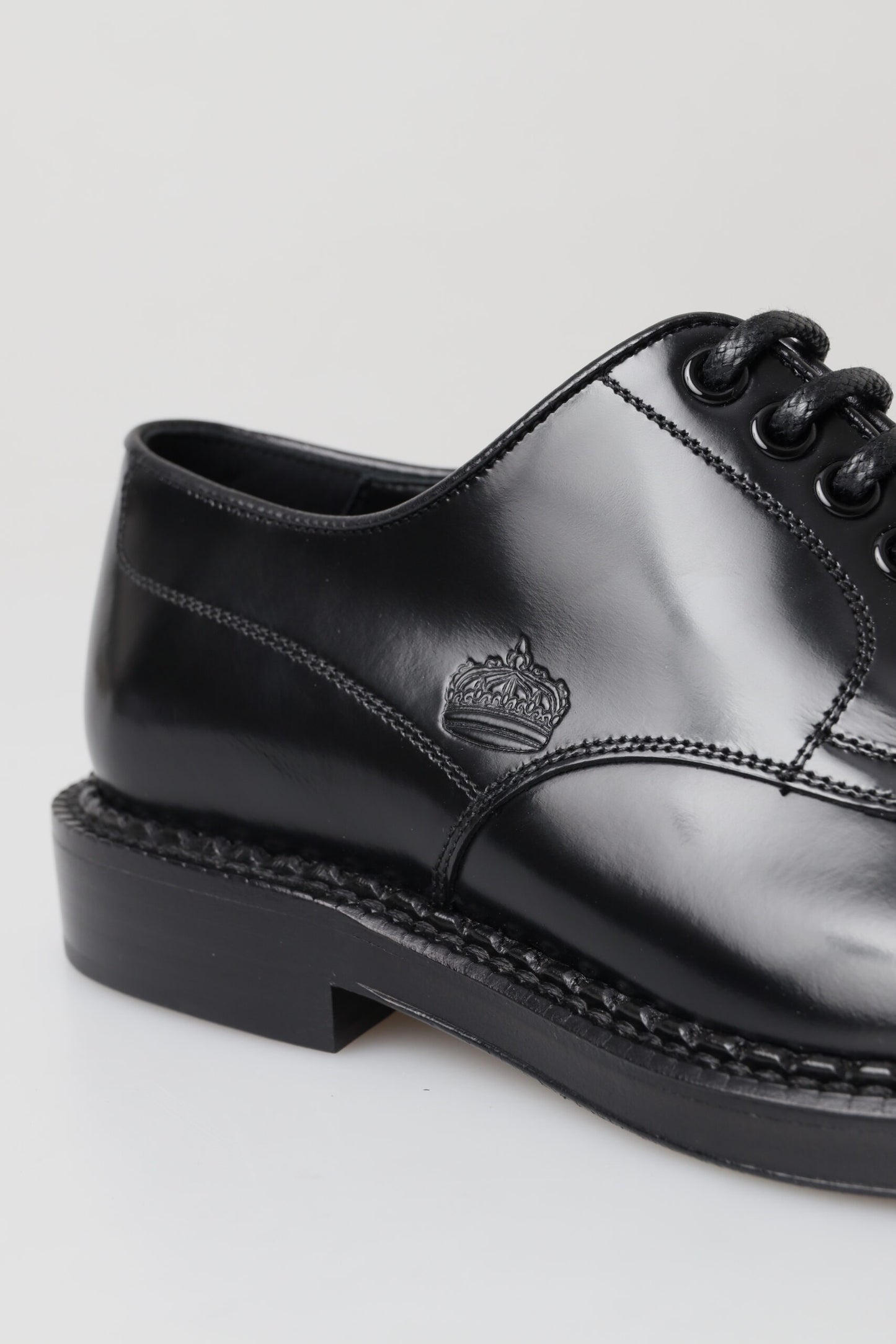 Elegant Black Leather Derby Shoes