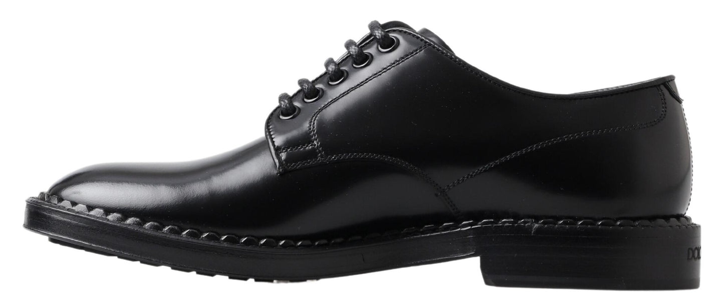 Elegant Black Leather Derby Shoes