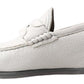 Elegant Light Grey Leather Loafers