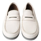 Elegant Light Grey Leather Loafers