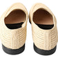 Elegant Cream Viscose Men's Loafers