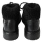 Elegant Shearling Style Men's Leather Boots