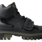 Elegant Combat Boots in Black and Military Green