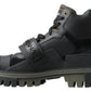 Elegant Combat Boots in Black and Military Green