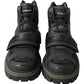 Elegant Combat Boots in Black and Military Green
