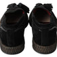 Chic Black Suede Espadrille Sneakers