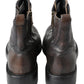 Italian Leather Combat Boots in Rich Brown