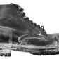 Elegant Leather Combat Boots in Black