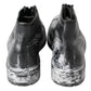 Elegant Leather Combat Boots in Black