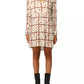 Elegant White Pleated Rose Print Dress