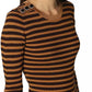 Chic Jewel Shoulder Striped Midi Dress