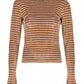Elegant Striped Jersey Sweater with Button Details