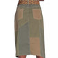 Chic Military Green Midi Skirt with Leopard Belt