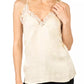 Floral Crepon Sleeveless Top with Macramé Lace Detail