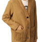 Chic Cotton Tweed Fringe Coat