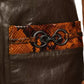 Eco-Leather Python Print Skirt with Metal Accents