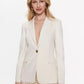 Elegant White One-Button Blazer Jacket