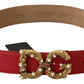 Elegant Red Amore Leather Belt