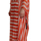 Elegant Striped Silk Maxi Dress