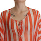 Elegant Striped Silk Maxi Dress
