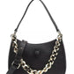 Elegant Faux Leather Shoulder Bag with Gold Chain
