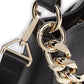 Elegant Faux Leather Shoulder Bag with Gold Chain