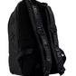 Sleek Black Nylon Backpack with Star Detailing