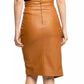 Chic Eco-Leather Pleated Skirt with Statement Slit