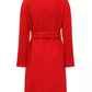 Chic Double-Breasted Red Velor Coat