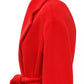 Chic Double-Breasted Red Velor Coat